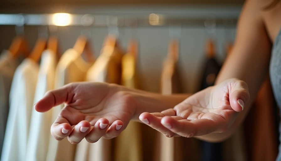 Close-up of hands comparing shiny cheap polyester fabric with harsh plastic glare versus matte crepe fabric with soft subtle sheen under boutique lighting, demonstrating how to spot cheap-looking fabric before buying.