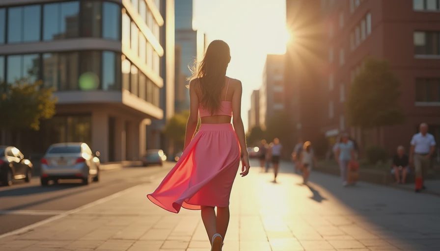 Visual context for pink skirt outfit